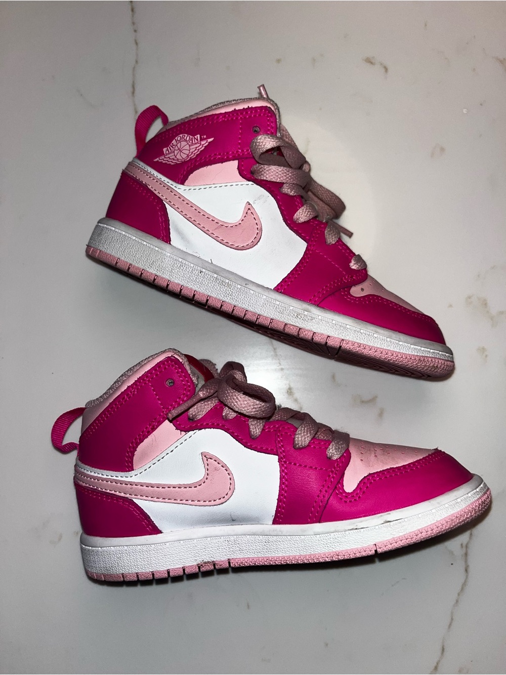 Nike girls air Jordan pink high tops euc 12c